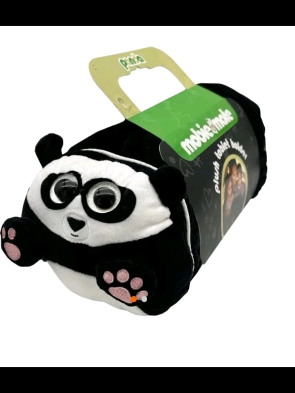 "Black and White Panda Plush Tablet Holder Pillow - Your Perfect Travel Company